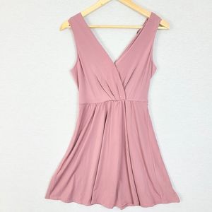 BCBGeneration Shirred Surplice Rose A Line Dress